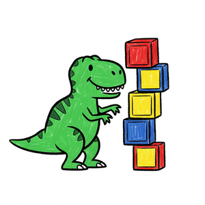 T-Rex Failing to Build a Block Tower